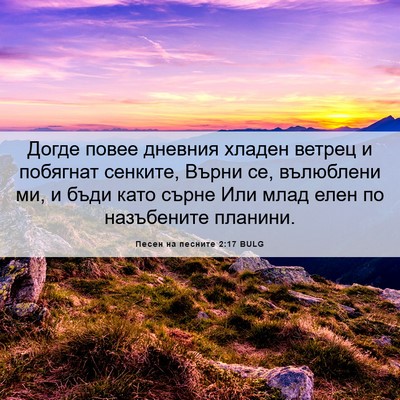 Picture 06 - Песен на песните 2:17 BULG - Догде повее дневния хладен - Bible Verse Picture