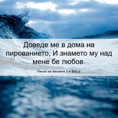 Picture 06 - Песен на песните 2:4 BULG - Доведе ме в дома на - Bible Verse Picture