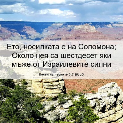 Picture 06 - Песен на песните 3:7 BULG - Ето, носилката е на - Bible Verse Picture