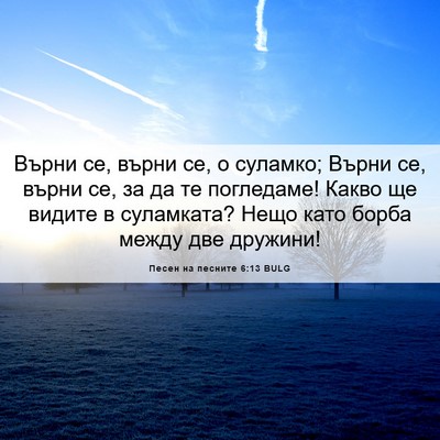 Picture 06 - Песен на песните 6:13 BULG - Върни се, върни се, о - Bible Verse Picture