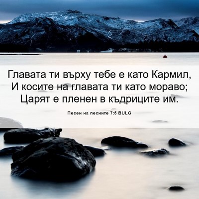 Picture 06 - Песен на песните 7:5 BULG - Главата ти върху тебе е - Bible Verse Picture