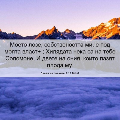 Picture 06 - Песен на песните 8:12 BULG - Моето лозе, собствеността - Bible Verse Picture