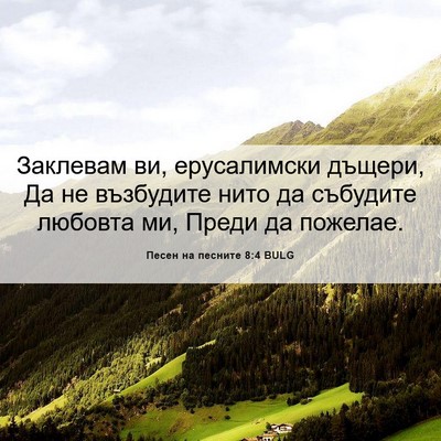 Picture 06 - Песен на песните 8:4 BULG - Заклевам ви, ерусалимски - Bible Verse Picture