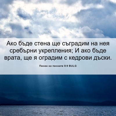Picture 06 - Песен на песните 8:9 BULG - Ако бъде стена ще съградим - Bible Verse Picture