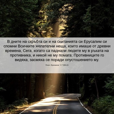 Picture 06 - Плач Еремиев 1:7 BULG - В дните на скръбта си и на - Bible Verse Picture
