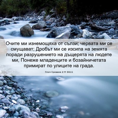 Picture 06 - Плач Еремиев 2:11 BULG - Очите ми изнемощяха от - Bible Verse Picture
