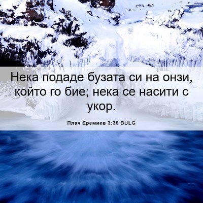Picture 06 - Плач Еремиев 3:30 BULG - Нека подаде бузата си на - Bible Verse Picture