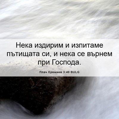 Picture 06 - Плач Еремиев 3:40 BULG - Нека издирим и изпитаме - Bible Verse Picture