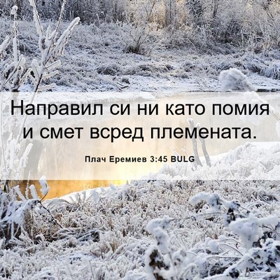 Picture 06 - Плач Еремиев 3:45 BULG - Направил си ни като помия и - Bible Verse Picture