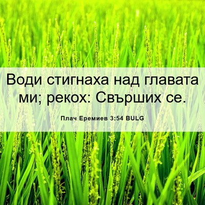 Picture 06 - Плач Еремиев 3:54 BULG - Води стигнаха над главата - Bible Verse Picture
