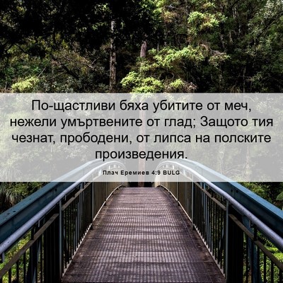Picture 06 - Плач Еремиев 4:9 BULG - По-щастливи бяха убитите - Bible Verse Picture