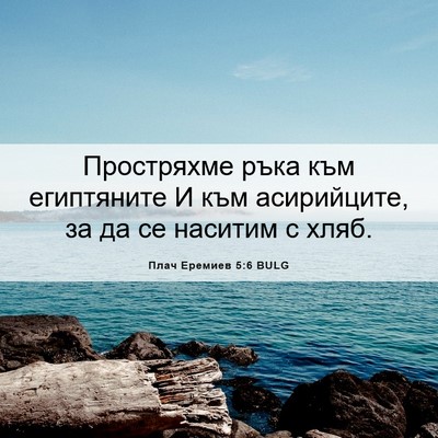 Picture 06 - Плач Еремиев 5:6 BULG - Простряхме ръка към - Bible Verse Picture