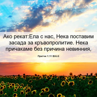 Picture 06 - Притчи 1:11 BULG - Ако рекат:Ела с нас, Нека - Bible Verse Picture