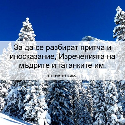Picture 06 - Притчи 1:6 BULG - За да се разбират притча и - Bible Verse Picture