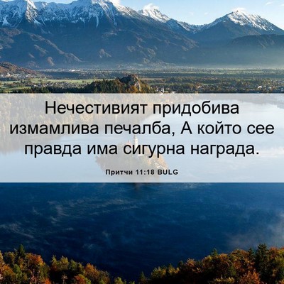 Picture 06 - Притчи 11:18 BULG - Нечестивият придобива - Bible Verse Picture