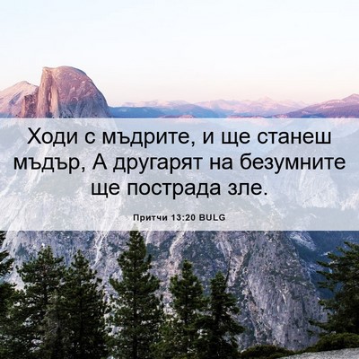Picture 06 - Притчи 13:20 BULG - Ходи с мъдрите, и ще станеш - Bible Verse Picture