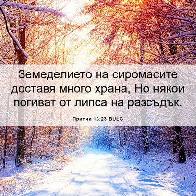 Picture 06 - Притчи 13:23 BULG - Земеделието на сиромасите - Bible Verse Picture