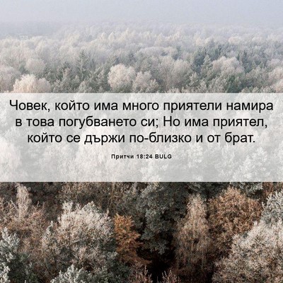 Picture 06 - Притчи 18:24 BULG - Човек, който има много - Bible Verse Picture
