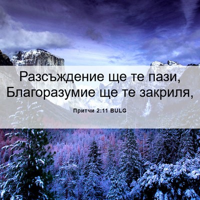 Picture 06 - Притчи 2:11 BULG - Разсъждение ще те пази, - Bible Verse Picture