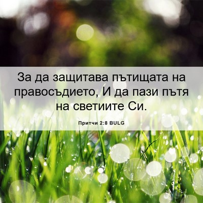 Picture 06 - Притчи 2:8 BULG - За да защитава пътищата на - Bible Verse Picture