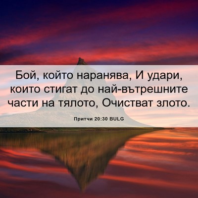 Picture 06 - Притчи 20:30 BULG - Бой, който наранява, И - Bible Verse Picture