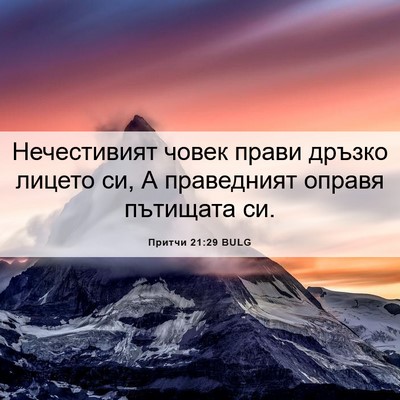 Picture 06 - Притчи 21:29 BULG - Нечестивият човек прави - Bible Verse Picture