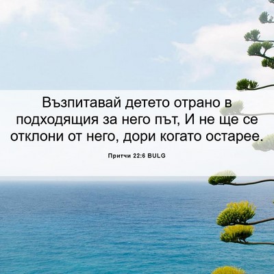 Picture 06 - Притчи 22:6 BULG - Възпитавай детето отрано в - Bible Verse Picture