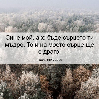 Picture 06 - Притчи 23:15 BULG - Сине мой, ако бъде сърцето - Bible Verse Picture