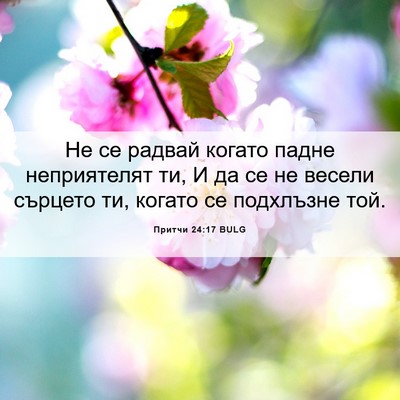 Picture 06 - Притчи 24:17 BULG - Не се радвай когато падне - Bible Verse Picture