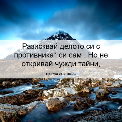 Picture 06 - Притчи 25:9 BULG - Разисквай делото си с - Bible Verse Picture