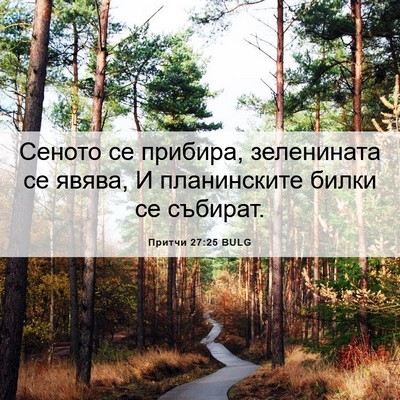 Picture 06 - Притчи 27:25 BULG - Сеното се прибира, - Bible Verse Picture