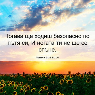 Picture 06 - Притчи 3:23 BULG - Тогава ще ходиш безопасно - Bible Verse Picture