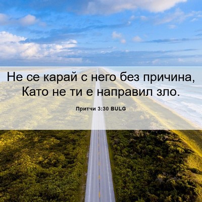 Picture 06 - Притчи 3:30 BULG - Не се карай с него без - Bible Verse Picture