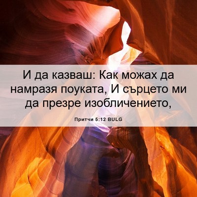 Picture 06 - Притчи 5:12 BULG - И да казваш: Как можах да - Bible Verse Picture