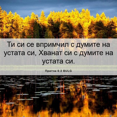 Picture 06 - Притчи 6:2 BULG - Ти си се впримчил с думите - Bible Verse Picture
