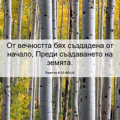 Picture 06 - Притчи 8:23 BULG - От вечността бях създадена - Bible Verse Picture