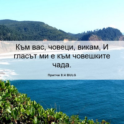 Picture 06 - Притчи 8:4 BULG - Към вас, човеци, викам, И - Bible Verse Picture