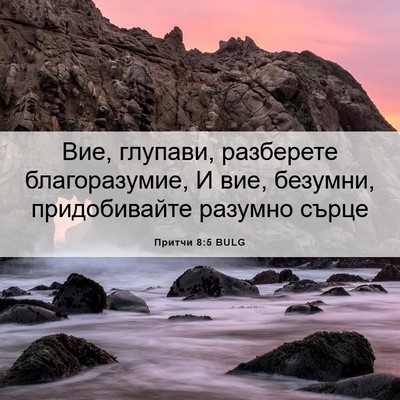 Picture 06 - Притчи 8:5 BULG - Вие, глупави, разберете - Bible Verse Picture
