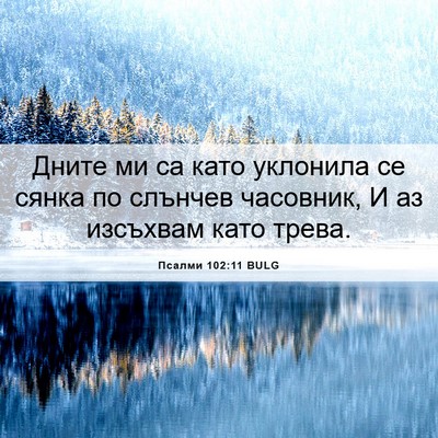 Picture 06 - Псалми 102:11 BULG - Дните ми са като уклонила - Bible Verse Picture