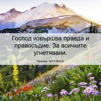 Picture 06 - Псалми 103:6 BULG - Господ извършва правда и - Bible Verse Picture