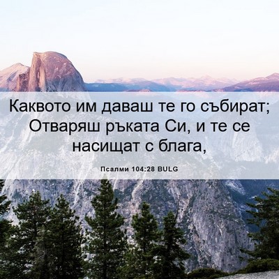 Picture 06 - Псалми 104:28 BULG - Каквото им даваш те го - Bible Verse Picture