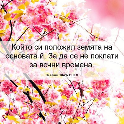 Picture 06 - Псалми 104:5 BULG - Който си положил земята на - Bible Verse Picture