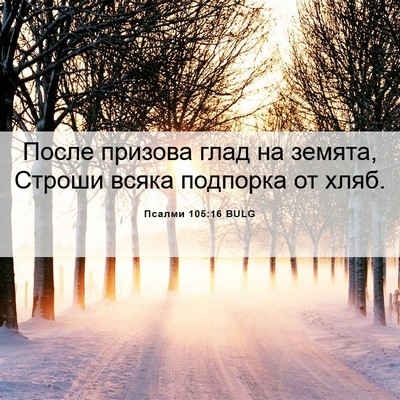 Picture 06 - Псалми 105:16 BULG - После призова глад на - Bible Verse Picture