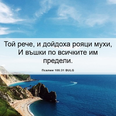 Picture 06 - Псалми 105:31 BULG - Той рече, и дойдоха рояци - Bible Verse Picture