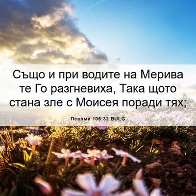 Picture 06 - Псалми 106:32 BULG - Също и при водите на Мерива - Bible Verse Picture