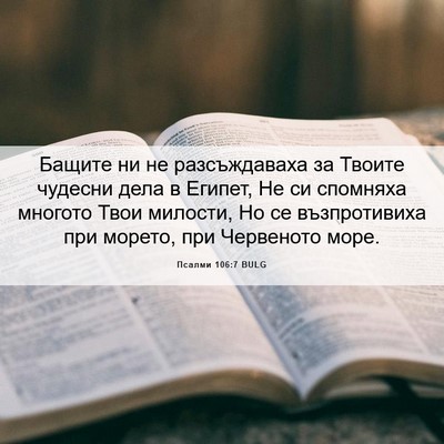 Picture 06 - Псалми 106:7 BULG - Бащите ни не разсъждаваха - Bible Verse Picture