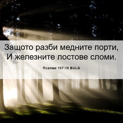 Picture 06 - Псалми 107:16 BULG - Защото разби медните - Bible Verse Picture