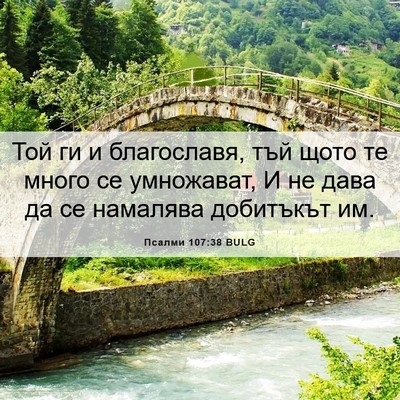 Picture 06 - Псалми 107:38 BULG - Той ги и благославя, тъй - Bible Verse Picture