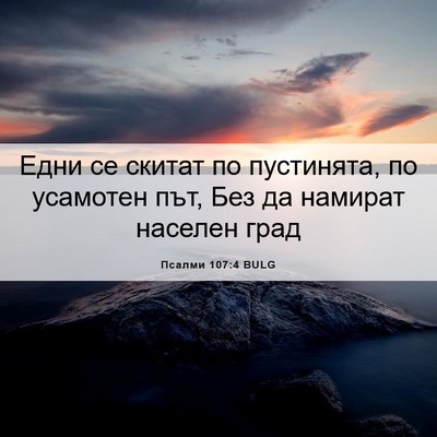Picture 06 - Псалми 107:4 BULG - Едни се скитат по - Bible Verse Picture