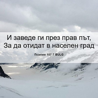 Picture 06 - Псалми 107:7 BULG - И заведе ги през прав път, - Bible Verse Picture